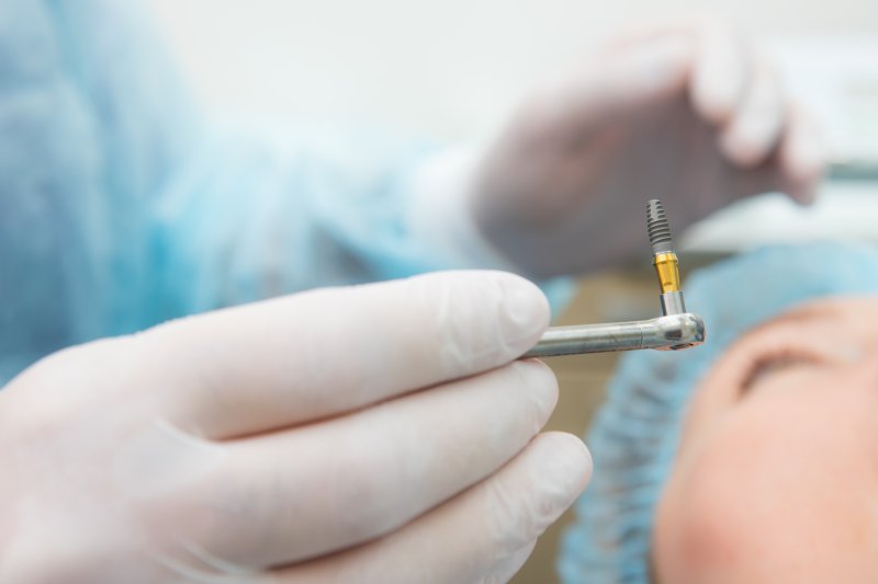 patient preparing for dental implant surgery